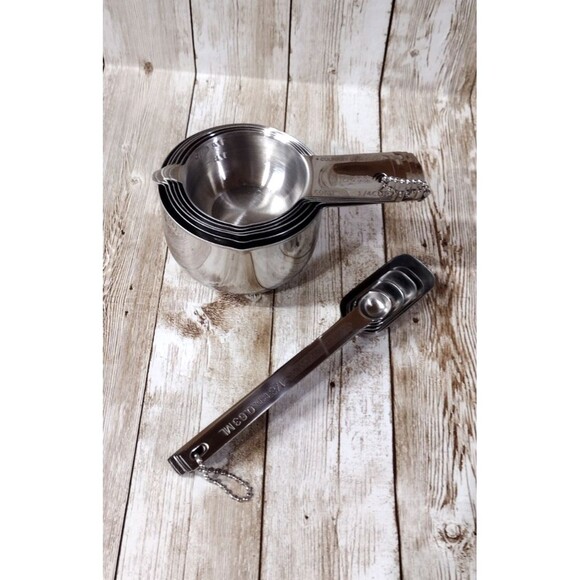 Stainless Steel Measuring Cups and Spoons 12 pcs Set Stackable Heavy Duty - Picture 1 of 7